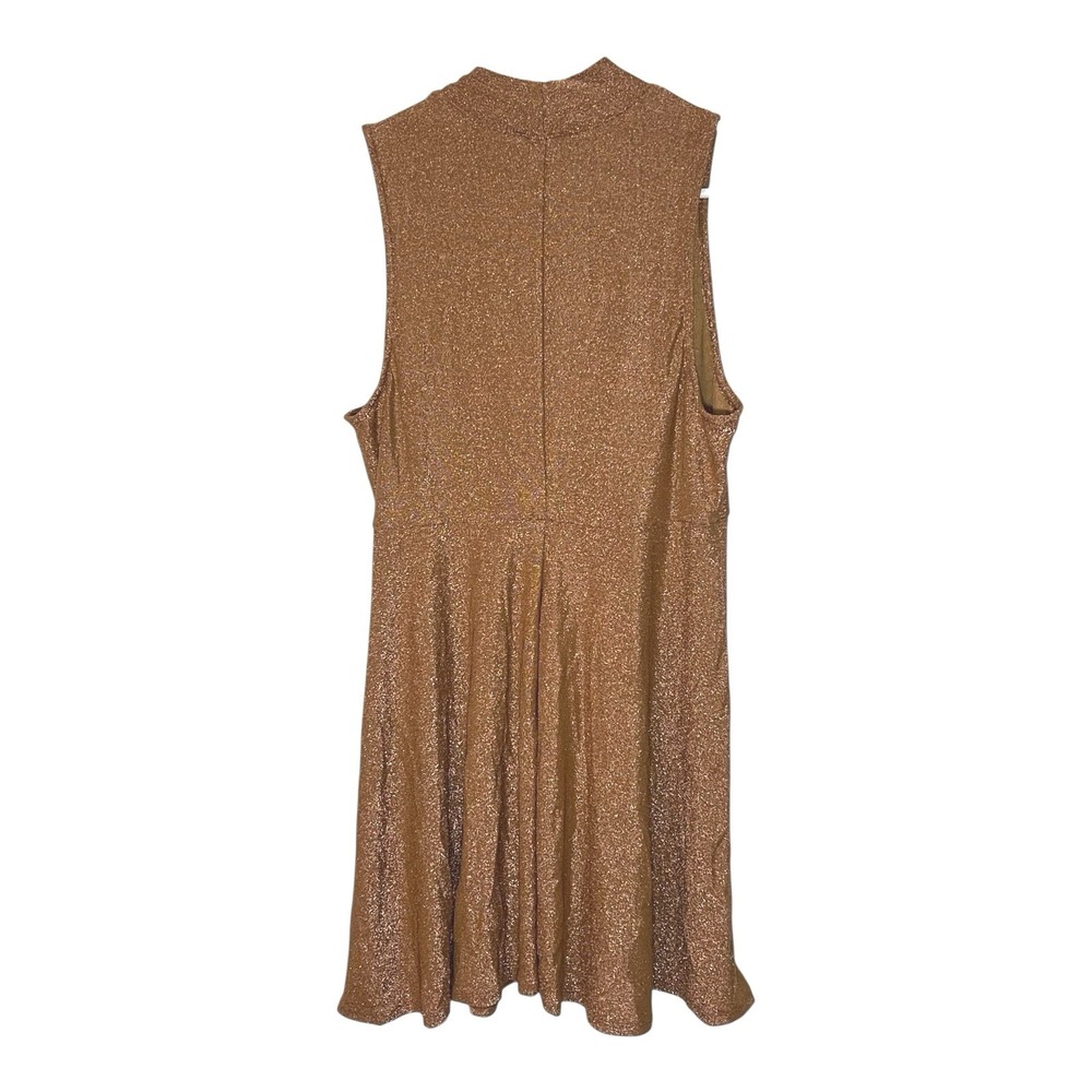 NEW Wild Fable XL Copper Metallic Mock Neck Sleeveless Mini‎ Dress Party Glam - Picture 3 of 7